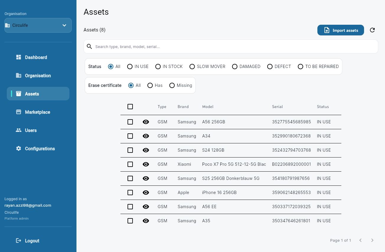 Assets preview
